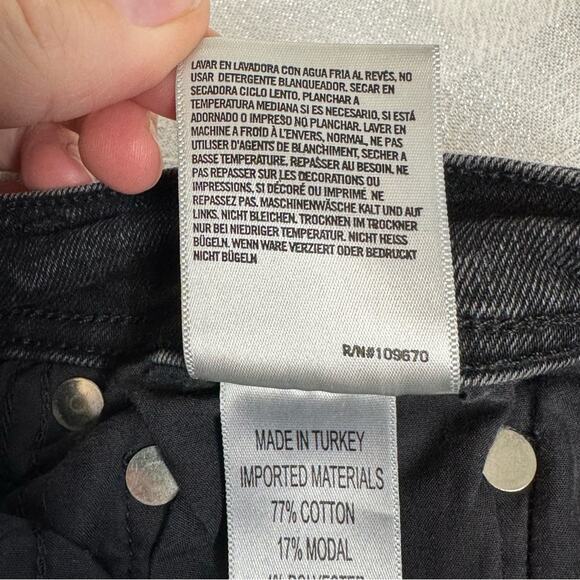 Agolde Roxanne Super High-Rise Skinny Jeans in Dark Gray Black Size 30 - Picture 10 of 13